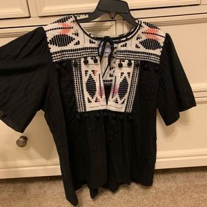 SAYLOR top with Pom Pom detail.